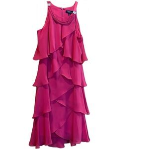 Vintage S.L. fashions red ruffle dress size 10